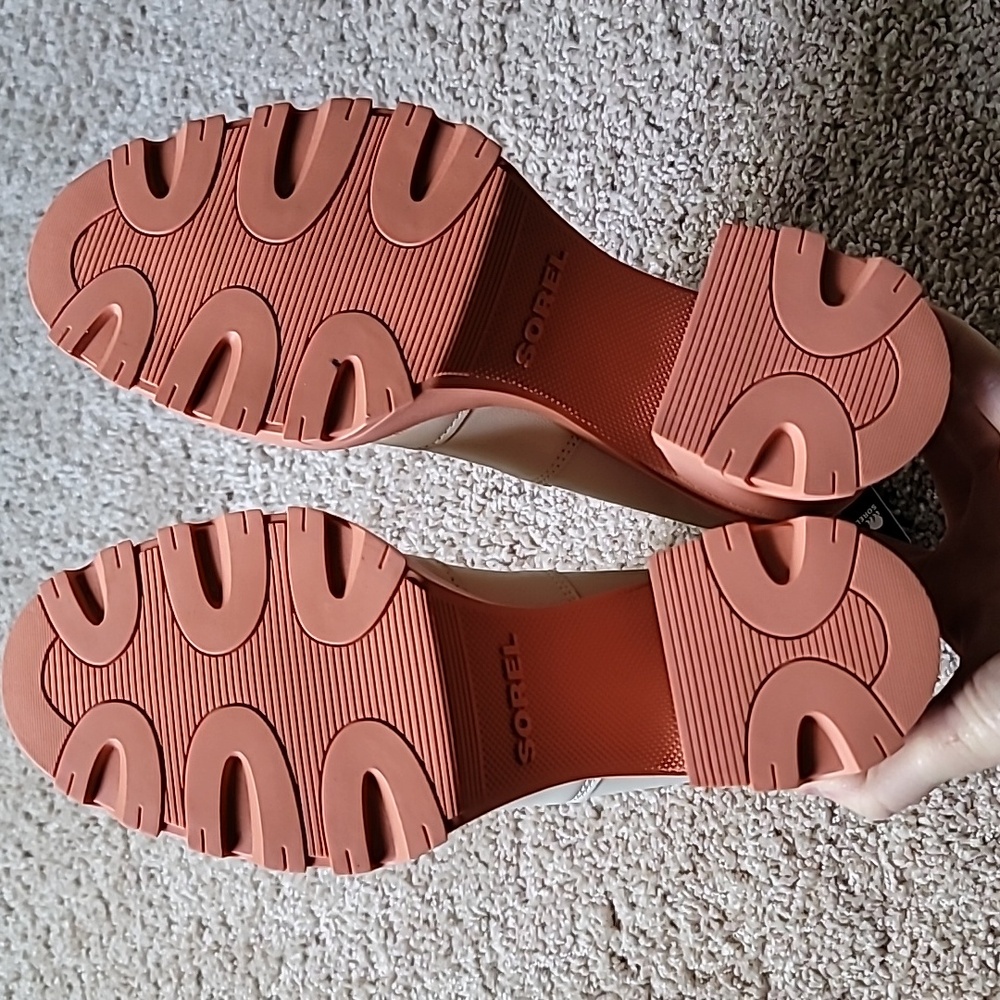 NIB Sorel Brex Chelsea ankle bootie, genuine leather, natural and pink, size 9.5 - Picture 5 of 11